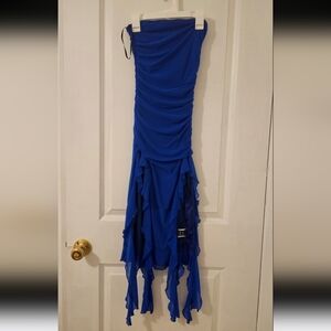 Scrunched Asymmetrical Bodycon Dress